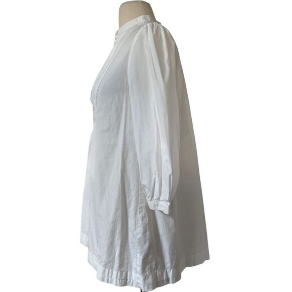 Burberry Brit Smocked 1/2 Button Down Pleated Peasant Blouse - Picture 4 of 7